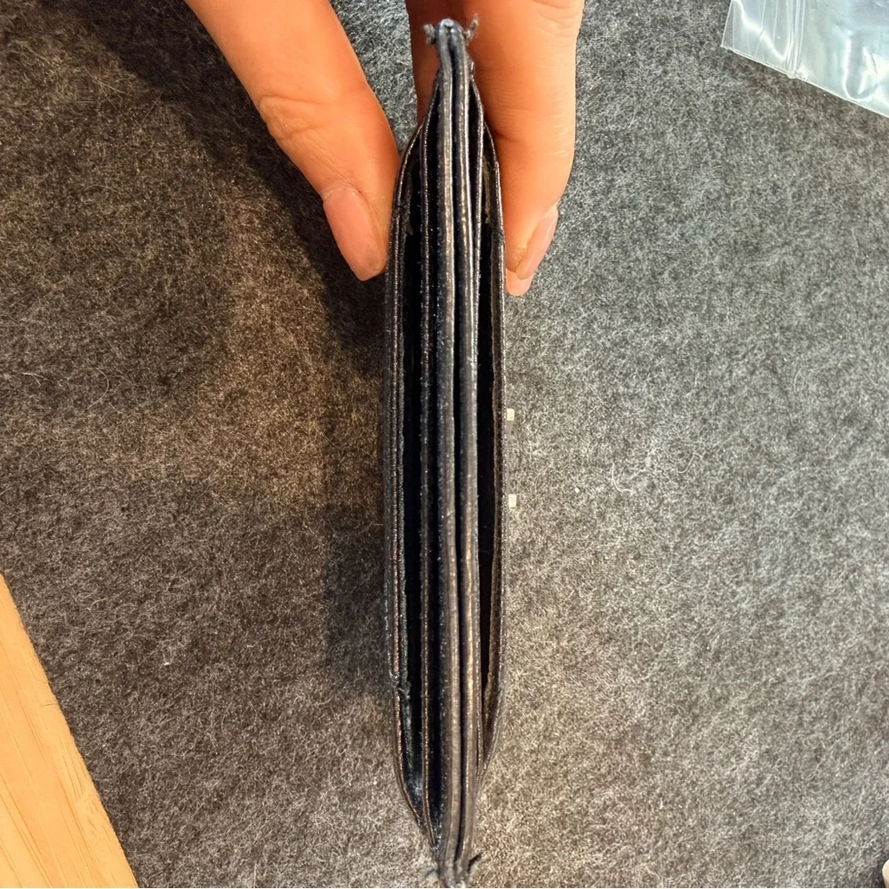 Saint Laurent Black Quilted Card Case with Silver YSL Emblem - Picture 4 of 5